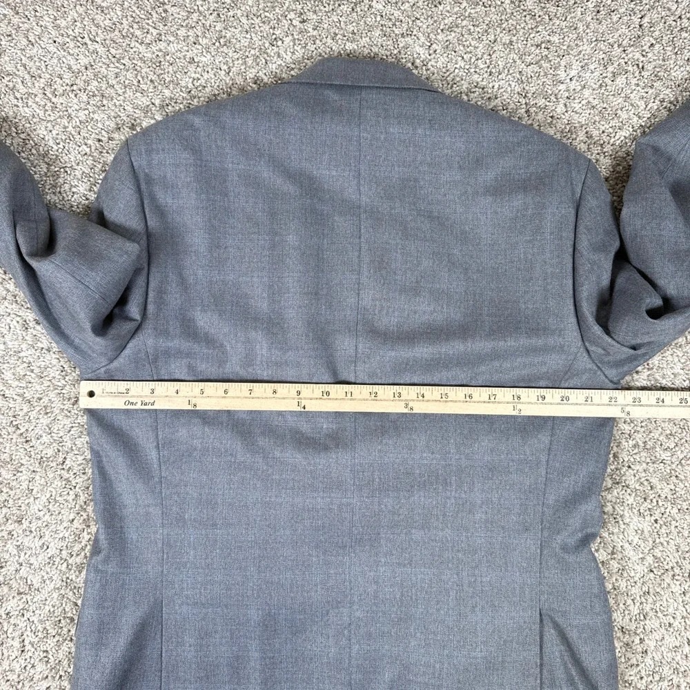 Lauren Ralph Lauren Blazer Mens 42R Grey Blue Plaid Two Button Double Vent Notch